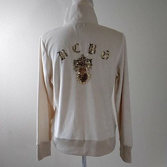 BCBGMAXAZRIA CREAM WOMEN SEQUINS SWEATER NEW  SIZE L - Picture 1 of 14